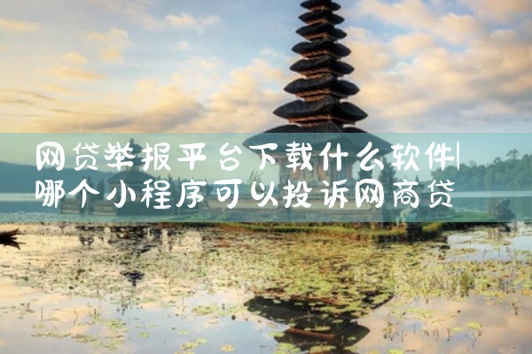 网贷举报平台下载什么软件