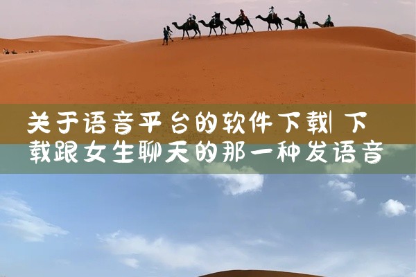 关于语音平台的软件下载